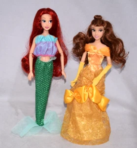 Disney Store Dolls Belle & Ariel Beauty and the Beast Little Mermaid Bundle K23 - Picture 1 of 14