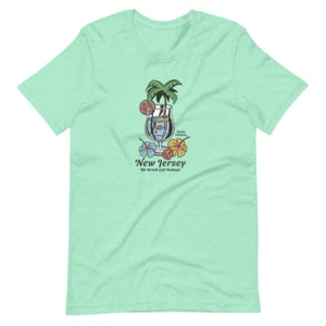 New Jersey "No Drink Left Behind" Retro Tropical T-Shirt *NEW 10 Colors* - Picture 1 of 11