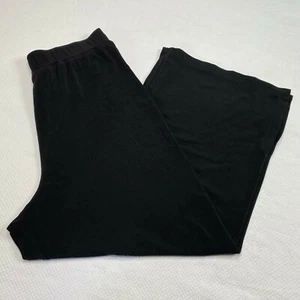 George Simonton Womens Pants sz M Black Wide Leg Elastic Waist High Rise Stretch - Picture 1 of 12