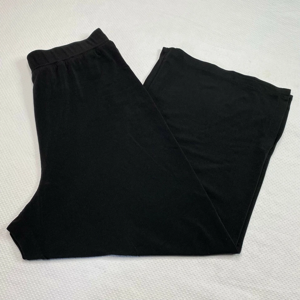 Pantalones para mujer George Simonton talla M negros pierna ancha cintura elástica informales cómodos Foto 1 de 4