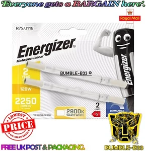 2 x Energizer LINEAR 118mm R7s 2250 Lumen Halogen Leuchtmittel 240V (120W) dimmbar - Bild 1 von 1