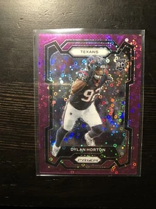 2023 Prizm Dylan Horton Texans RC Rookie No Huddle Purple Disco /35 Card PWE - Picture 1 of 2