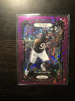 2023 Prizm Dylan Horton Texans RC Rookie No Huddle Purple Disco /35 Card PWE - Image 1 of 2