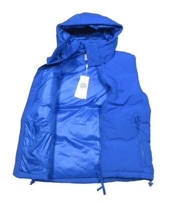 Chaleco con capucha acolchado acolchado repelente al agua azul Lacoste para hombre Foto 1 de 4