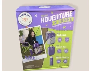 Youth Adventure Backpack-Lunch Box-Water Bottle Combo Outdoor Gear-Blue Girls - Picture 1 of 9