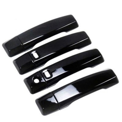 For 2016-2024 Nissan Titan W/2 Smart Keyholes Gloss Black Door Handle Covers  Foto 1 de 4