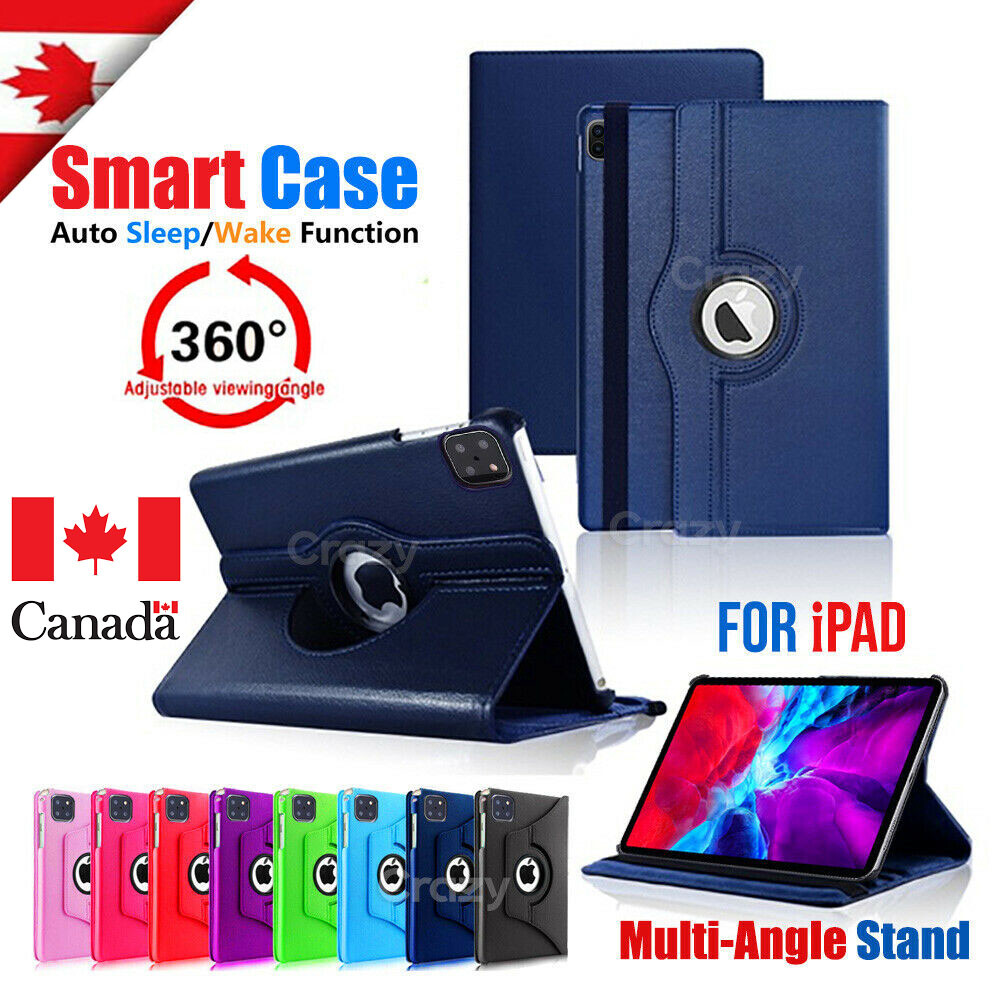 Leather 360 Rotating Cover For Apple iPad 9th Gen 8th 7th Generation 10.2" Case eBay