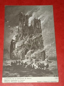 CPA 51 REIMS - L'incendie de la Cathédrale de Reims - Imagen 1 de 2