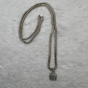 Sterling Silver 925 McDonald’s Necklace & Pendant Charm Arches Chain 18” - Picture 1 of 11