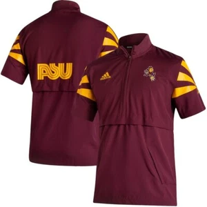 Arizona State Sun Devils FOOTBALL jacket men's medium NEW w TAGS Adidas 1/2 ZIP - Picture 1 of 5