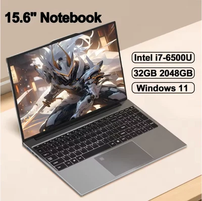15.6"Ultra Slim Laptop 32GB RAM 2048GB SSD Intel Core i7-6500U Notebook Win11 - Image 1 of 4