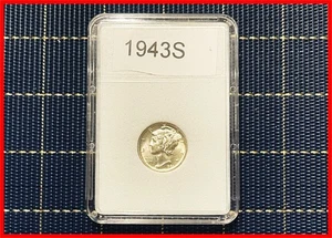 1943-S Mercury Silver Dime 10 Cent - Split Bands - Great BU Coin - Set Break - Picture 1 of 5