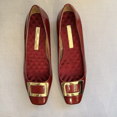 Bombas Enzo Angiolini ROOSIE de couro envernizado biqueira quadrada superior. Tamanho 6M sem caixa - Imagem 1 de 4