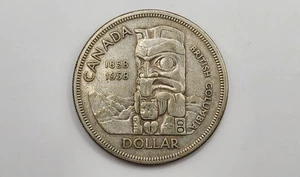1958 Canada 1 Dollar Silver Coin - British Columbia - KM#55 - Picture 1 of 4