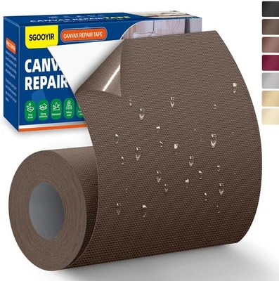 SGOOYIR 10x200cm Flicken Selbstklebend Stoff, Dunkleres Braun Selbstklebender