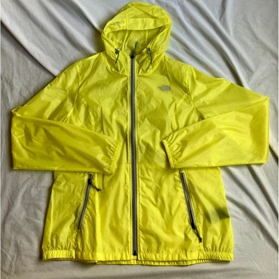 The North Face Stow 口袋连帽夹克女式 L 黄色风衣 — 第 1/4 张图片
