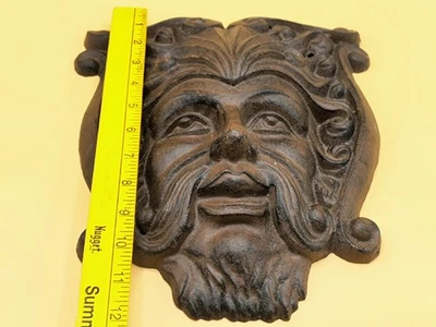 Green Man West Wind Hierro Fundido 12" Placa Céfiro Máscara Naturaleza Celta Dios Griego  Foto 1 de 4