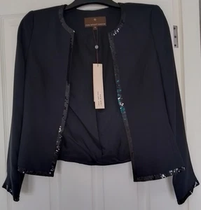 fenn wright manson black evening jacket, size 8, 100% silk, Brand new rrp £175 - Picture 1 of 3