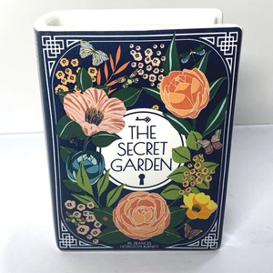 The Secret Garden Ceramic Book Vase Planter Floral Literary Decor Burnett - Picture 1 of 7