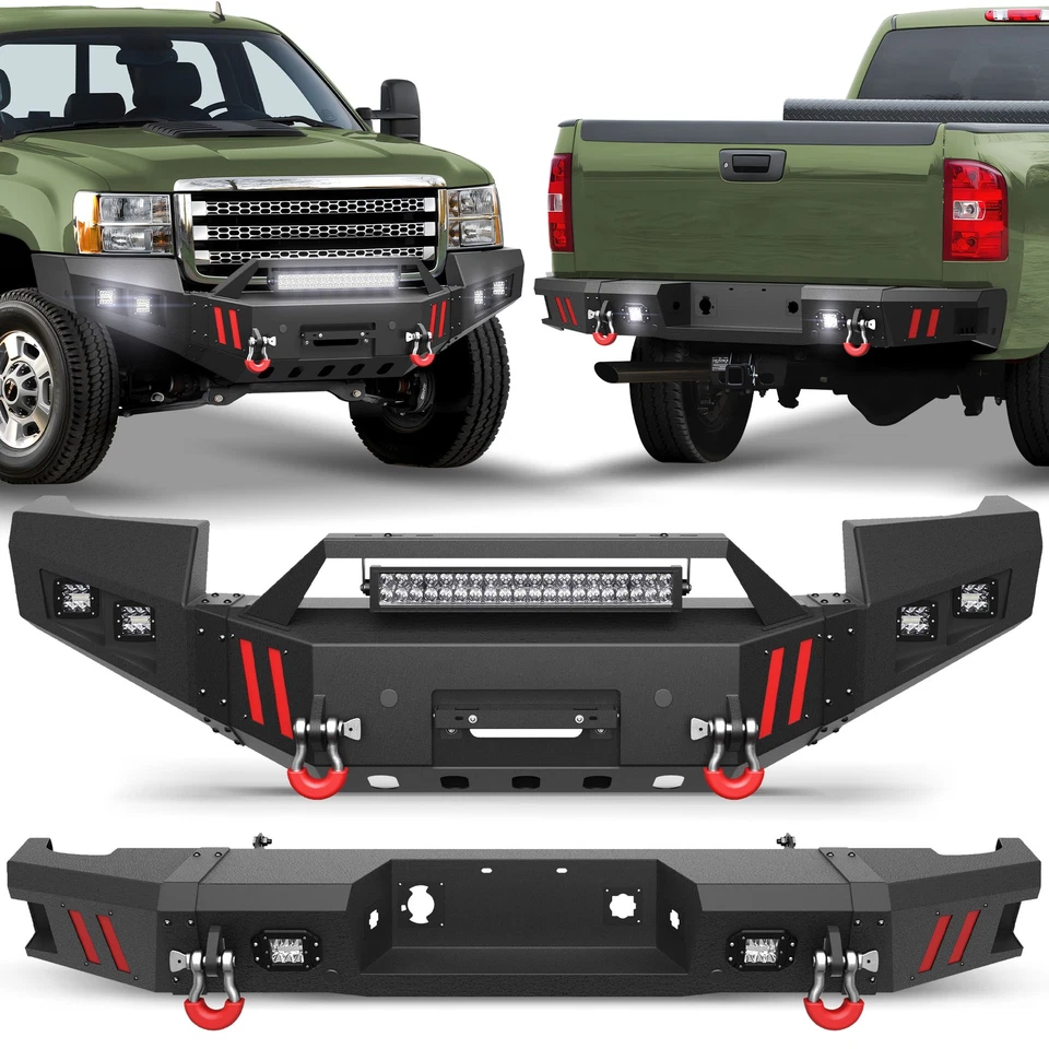 For 2011-2014 GMC Sierra 2500 3500HD Front or Rear Bumper with Winch LED Lights  Foto 1 de 4