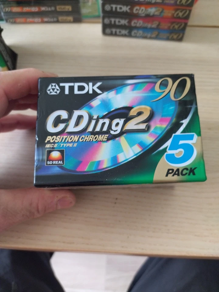 5 Cassettes  Audio Vierge Neuve Scellée Tdk Cding 2 Position Chrome 90 Type II - Photo 1/1