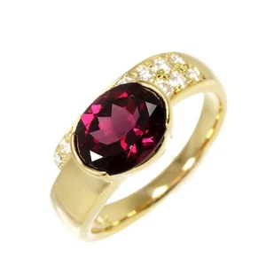 TASAKI Garnet 3.15ct Diamond 0.23ct Ring 18K YG 750 size7.25(US) 90295592 - Picture 1 of 9