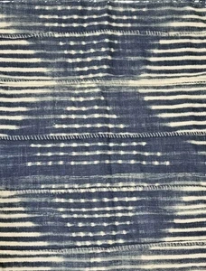 Pottery Barn Tischüberwurf 50" Shibori Diamant Indigo Blau Elfenbein Boho Farbstoff NEU - Bild 1 von 8