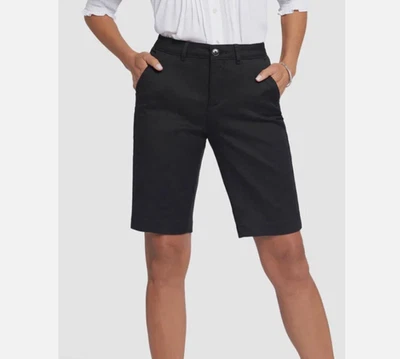 NYDJ Stretch Twill Bermuda Shorts - Black Size 2 - Image 1 of 4