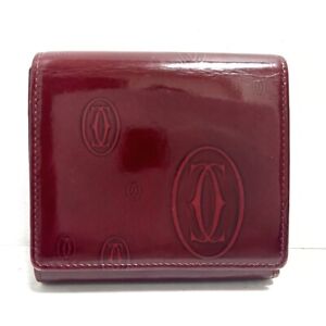 Auth Cartier Happy Birthday - Bordeaux Leather Trifold Wallet