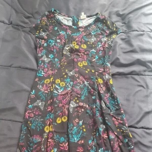 girl 12 dress black with bright color print - Picture 1 of 1