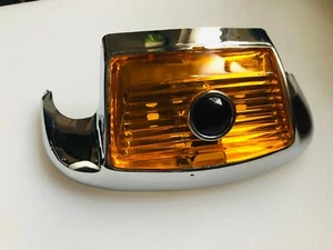 Harley Front Fender Tip Light Assembly Amber Lens Glass Blue Dot Reflector - Picture 1 of 5