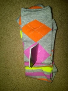 NEW 2 PR GIRLS JOE BOXER KNEE SOCKS NEON COLORS SIZE SMALL/MEDIUM SHOE SZ 6-13 - Picture 1 of 2