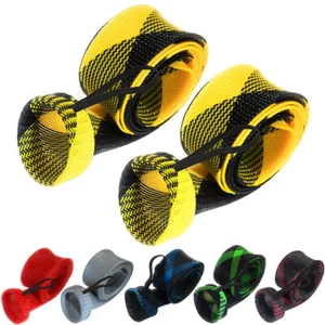 2pcs Fishing Rod Sleeve Sock Fishing Rod Cover Scalable Braided Mesh Rod - Picture 1 of 22