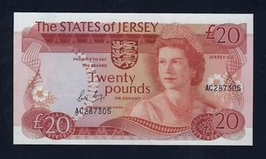 Jersey 20 Pounds 1976 1988 P-14 AU-UNC UK Great Britain ENGLAND - Picture 1 of 2