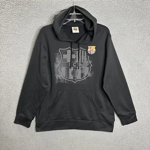 Suéter con Capucha FC Barcelona Adulto Hombre Negro Grande L 100% Poliéster - Imagen 1 de 10