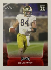 Leaf Draft 2020 fútbol Cole Kmet Notre Dame lucha rojo irlandés paralelo radiocontrol #24 - Imagen 1 de 2