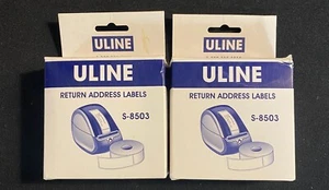 ULINE RETURN ADDRESS LABELS S-8503-LOT OF 2- 500 PER ROLL-NEW - Picture 1 of 3