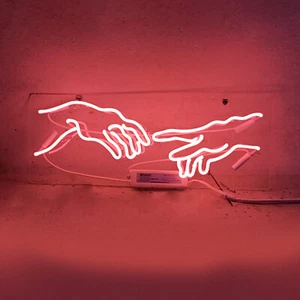 Touch Neon Sign Light Home Room Wall Decor Handmade Real Glass Tube Gift 24"x8" - Picture 1 of 1