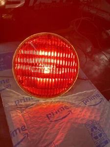 Vintage GE 4633R Sealed Beam Lamp - Fire Engine / School Bus Light - Red - Picture 1 of 10