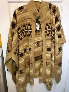 82. Ralph Lauren Indian Blanket Cotton Linen Cape Poncho Jacket Wrap S/M $249 - Picture 1 of 6