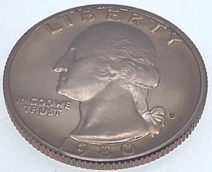 1980 S Washington Quarter 25C - Proof - San Francisco Mint (SKU 228) - Picture 1 of 4