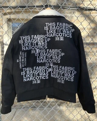 Sherpa Jacket Mens XL Streetwear Script Winter Jacket VTG - Image 1 of 4