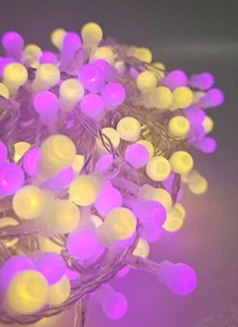 Catena Luci Natale 300 Palline LED Interno Esterno Giochi di Luce Bianco Rosa - Foto 1 di 8