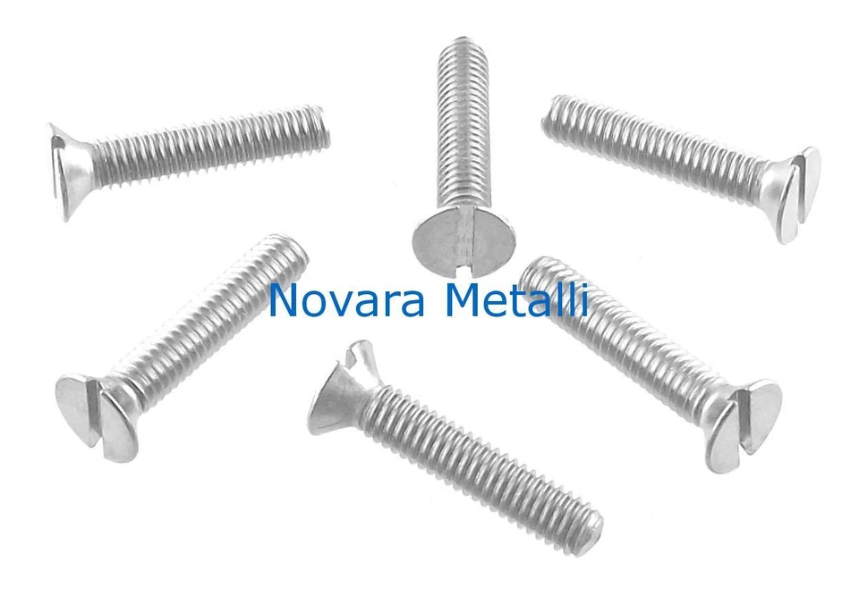 100 microviti inox Testa Piana svasata M1x4 - M1 taglio cacciavite viti   - Immagine 1 di 1