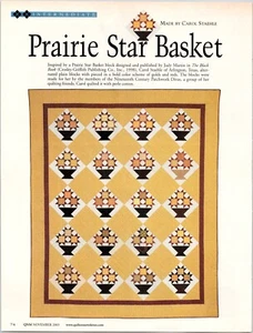"Prairie Star Basket" Quilt Pattern from 2003 Magazine Pieced - Picture 1 of 1