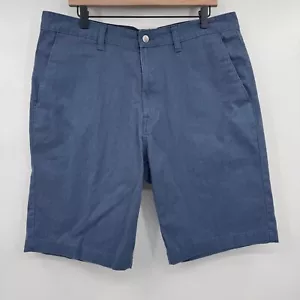 Volcom Shorts Men 36 Blue Chino Flat Front Casual Skate 10" Inseam Cotton Blend - Picture 1 of 11