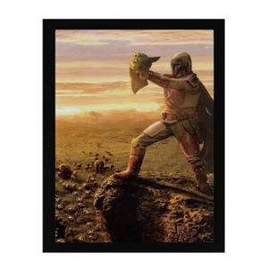 Lion King Baby Yoda Star Wars Darth Vader Mandalorian Art Picture Print - Picture 1 of 5