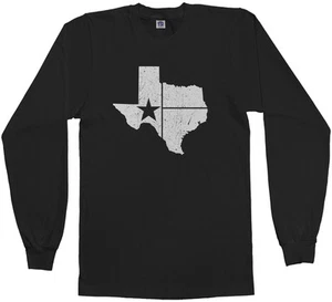 Threadrock Men's Texas State Flag Long Sleeve T-shirt Texan Lone Star - Picture 1 of 8