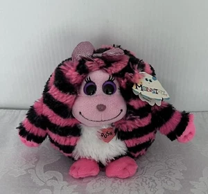 Ty Beanie Monstaz Zoey 6"" a righe rosa e nere • NESSUN SUONO/batteria scarica - Foto 1 di 7