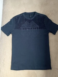 River Island Mens Black T-shirt MCMXCIII Velvet Panel Size Small RRP £29! NEW - Picture 1 of 10